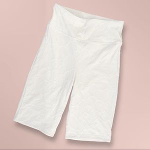Textured Cream Bike Shorts